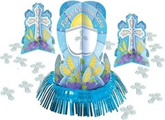 Amscan Communion Blue Table Decorating Kit, Multi Sizes, Multicolor