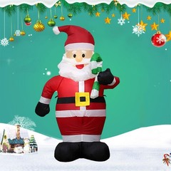 Christmas Decoration Crutch Santa Claus Inflatable Toy with LED Lights JQ