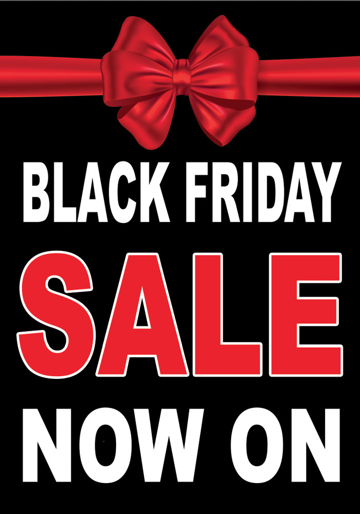 Black Friday Sale Poster Bespoke Text Wording Logo Any % Discount Retail Shop