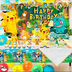 Pokémon tableware party set balloons kids birthday Supplies Plates Cups Pikachu
