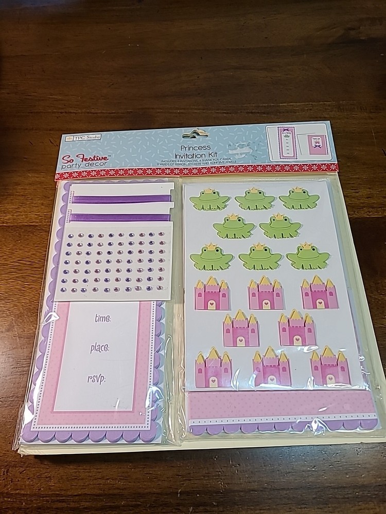 TPC Studio Princess Invitation Kit Crafts for 8 Invitations & 8 Thank You Cards