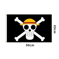 3×5 Ft One Piece Luffy’s Straw Hat Pirate Flag High Quality Polyester Banner