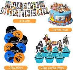 Anime Naruto Birthday Party Decorations Set,Banner Cake Topper Balloons US Stock