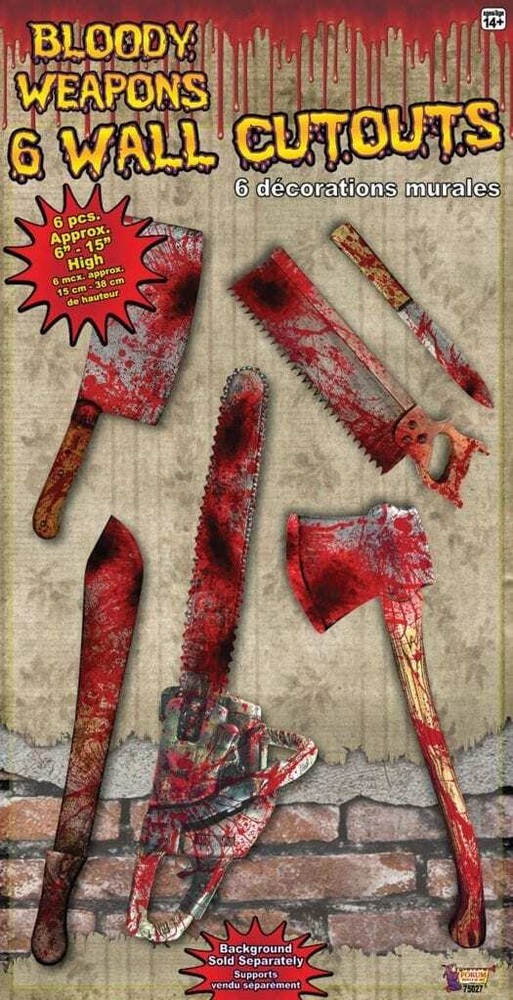 Horror Weapon Or Body Parts Cut Out Set Halloween Fancy Dress Decoration