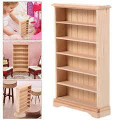 Wooden Dollhouse Locker Child Mini Bookshelf Miniature Bookcase