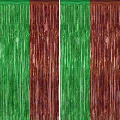 2 Pack Silver Metallic Tinsel Foil Fringe Curtains, Door Streamers Photo Booth B