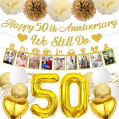 Happy 50Th Anniversary Party Decorations – Gold Glitter We Still Do Decoration w