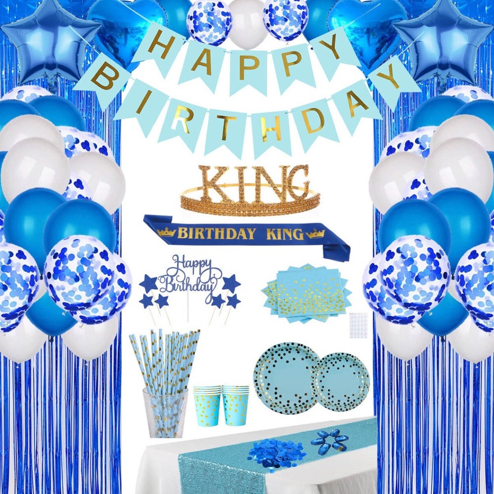 Birthday Party Decorations, blue Party Decorations Set for boys
