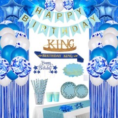 Birthday Party Decorations, blue Party Decorations Set for boys