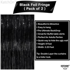 KatchOn XtraLarge Black Streamers – 3.2×8 Feet, Pack of 2 | Fringe Backdrop …