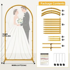 6 FT Wedding Arch Frame Backdrop Stand for Party, Balloon Arch Stand, Wedding