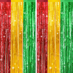 Metallic Silver Tinsel Foil Fringe Curtain, 3 Pack 3.2X6.5 Feet Party Photo Back