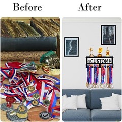 Stainless Steel Medal Display Rack Wall Mount Holder Fits Up to 60 Medals