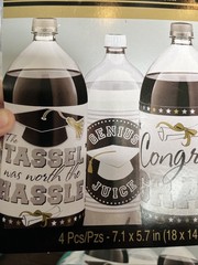 Graduation Beverage Soda 2 Liter Bottle Labels 4 Ct Awesome Grad Tassel Party