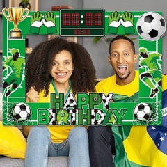 Soccer Party Photo Booth Props Frame Funny Football Themed Birthday Party Sel…