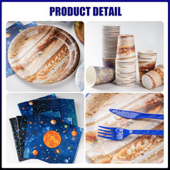 355Pcs Space Birthday Decorations for 50 Guests Party Supplies Include Paper Pla