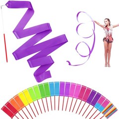 24 Pack Rainbow Dance Ribbon for Kids Party Favors – 12 Colors Rhythmic Gymna…