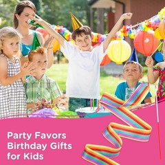 24 Pack Rainbow Dance Ribbon for Kids Party Favors – 12 Colors Rhythmic Gymna…