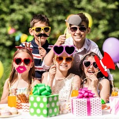 Gejoy 60 Pieces Photo Booth Props DIY Kit Graduation Funny Random Color