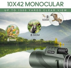Birthday Gifts for Men Dad Him Husband Teen, 10×42 Compact Monocular Telescop…