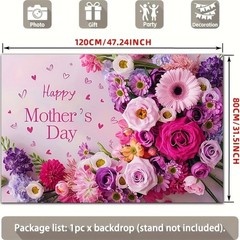 Party Backdrop 2D Flat Banner 1pc Happy Mother’S Day Floral Backdrop Decoration☋