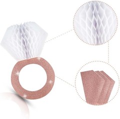 3-Pack Rose Gold Honeycomb Diamond Ring Decorations – Wedding & Bridal Party