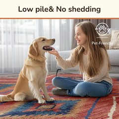 Area Rug 2×3 Rug Machine Washable Non-Slip Low Pile Print Pattern Western Rug…