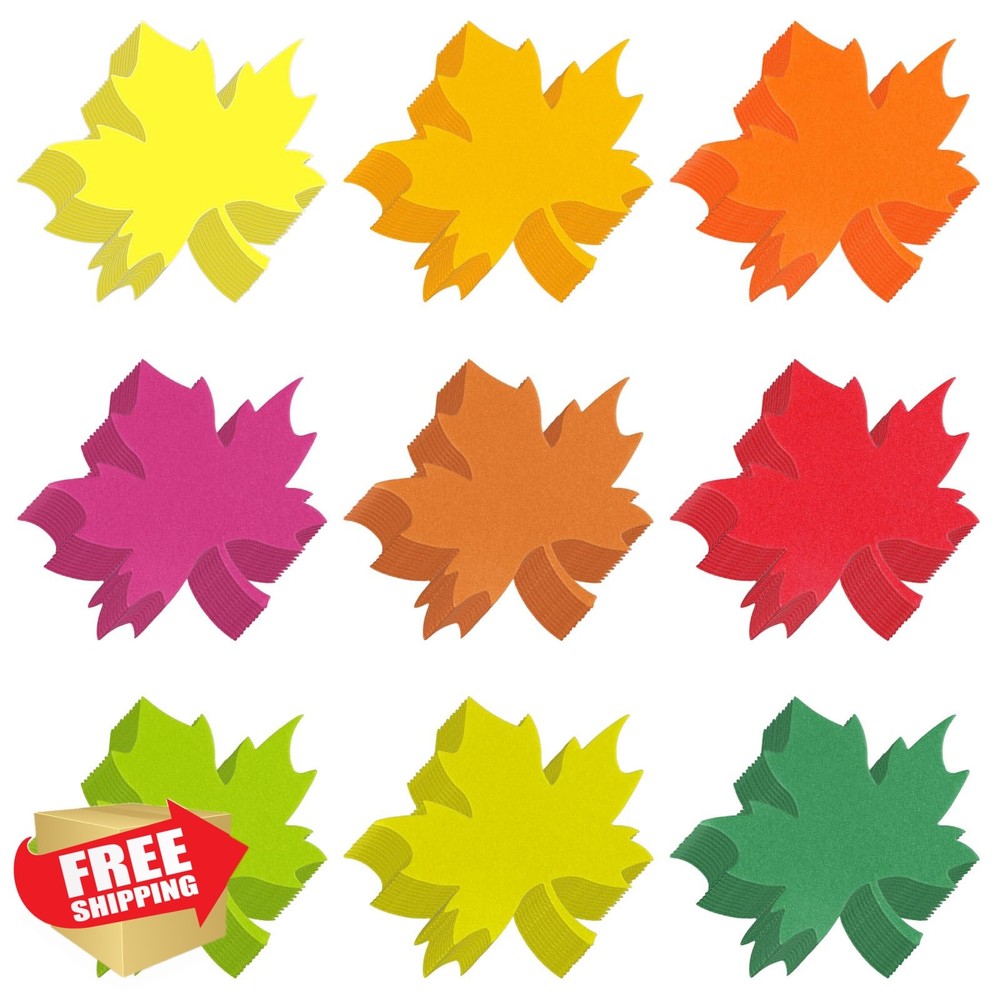 Kisston Maple Leaf Cutouts 3.9″ 9 Color Fall Paper 360pc