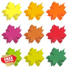 Kisston Maple Leaf Cutouts 3.9″ 9 Color Fall Paper 360pc