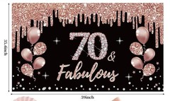 70th Birthday Decorations(Rose-Gold&Black)