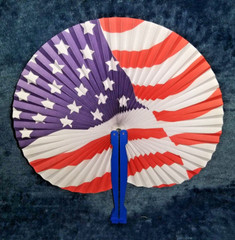 Holiday Patriotic July 4th 3 Paper Fan and 3 Can Cooler Set