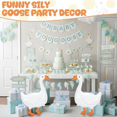 8 Pcs 32 Inch Inflatable Silly Goose Balloons for Party Decor and Photo Props