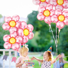 12 Pcs Light Pink Flower Balloon Huge Aluminum Foil Pastel Pink Flower Shaped Gr