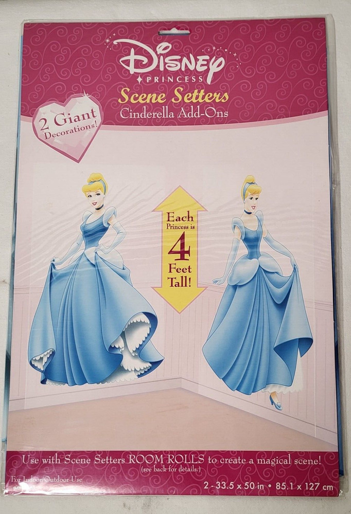 Disney Princess Cinderella Scene Setters Party Props Wall Decorations 4′ Tall