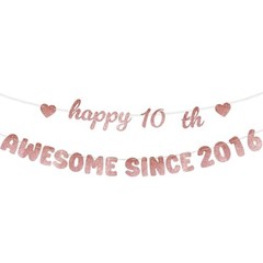 Rose Gold Birthday Party Decorations for Girls – Glittery Happy Birthday 10th
