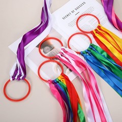Hand Held Dance Ribbons, Wrist Streamers 20.8″ & 6 Pcs & Mixed Color