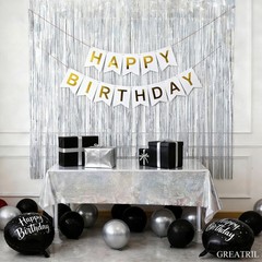 Silver Foil Fringe Tinsel Backdrop Glitter – GREATRIL Party One Size,