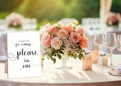 Minimalist Style Please Take One Sign for Wedding, Baby Shower, Bridal Shower…
