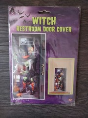 BEISTLE HALLOWEEN WITCH BATHROOM DOOR COVER POSTER PARTY WALL DECORATION TOILET