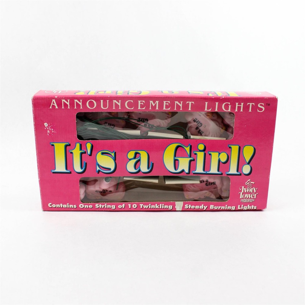 Ivory Tower Publishing It’s a Girl Announcement Lights Baby Shower Decor