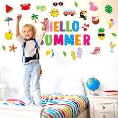 72 PCS Hello Summer Hawaiian Theme Cutouts Pool Beach Bulletin Board Decor