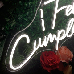 Feliz Cumpleaños LED Neon Sign – Happy Birthday Wall Decor, USB Powered Light