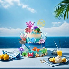 Ocean Cake Toppers Under The Sea Animal Decorations Birthday Party 15 PCS