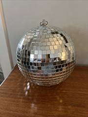Visual Effects Disco Ball with Hanging Hook Silver Mirror 8″ Round Celebration