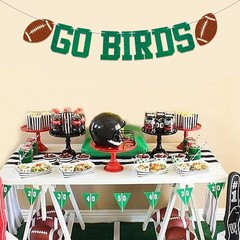 Go Birds Banner – Fly Eagles Banner, Football Game Day Green