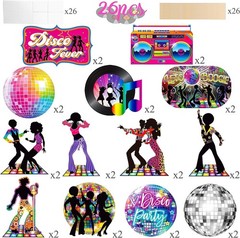 26pcs 1970s Disco Fever Party Centerpiece Sticks Disco Party Decorations