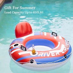2-Pack River Tubes for Floating Heavy Duty Inflatable Floating Lounger Premiu…