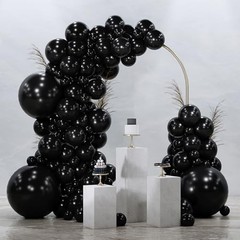Black Balloons 128 pcs Different Sizes of 18 12 10 5 Inch Black Black-y18