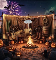 Light Up Western Backdrop 6×13 Decoration Rodeo Western Cowboy