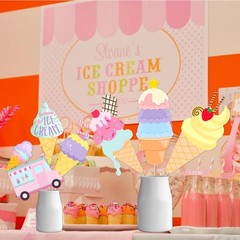 26Pcs Ice Cream Centerpiece Sticks, Table Decorations, Summer, Birthday, Shower